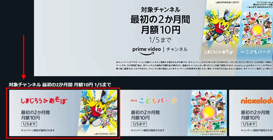 【1/5まで】PrimeVideoチャンネル 2か月間「月額10円」キャンペーン